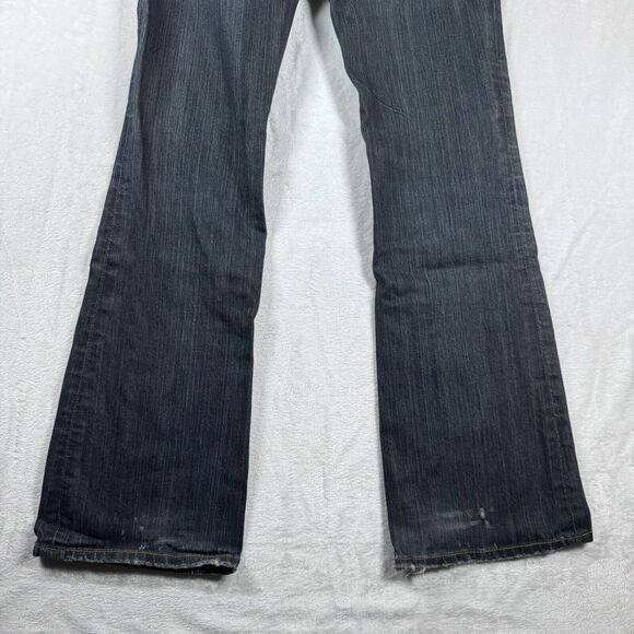 7 For All Mankind Classic Flare Jeans SZ 28 Denim Pants Ladies Dark Wash Stretch - Picture 8 of 14